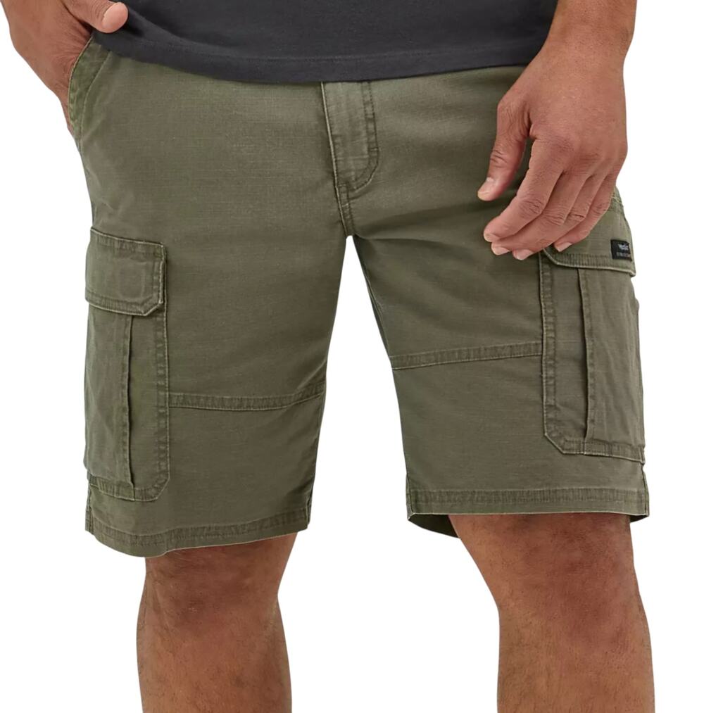 Wrangler Authentics Men's Premium Relaxed Fit Twill Cargo Short Olive Green 42